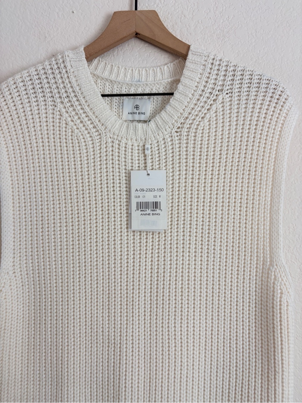 NWT Anine Bing Cable Knit Olivier Sweater in Ivory - Picture 7 of 12